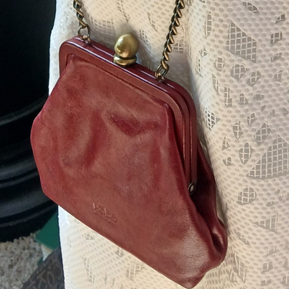 HOBO Red Leather Clutch with Chain Strap - Picture 7 of 8